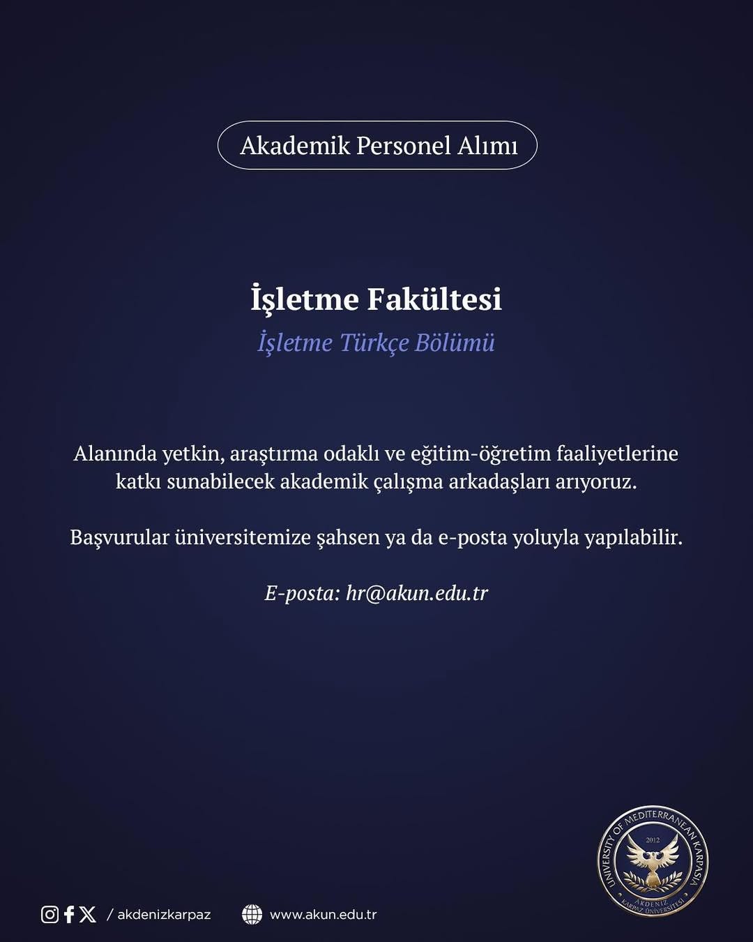 Akademik Münhal : İşletme Türkçe Bölümü